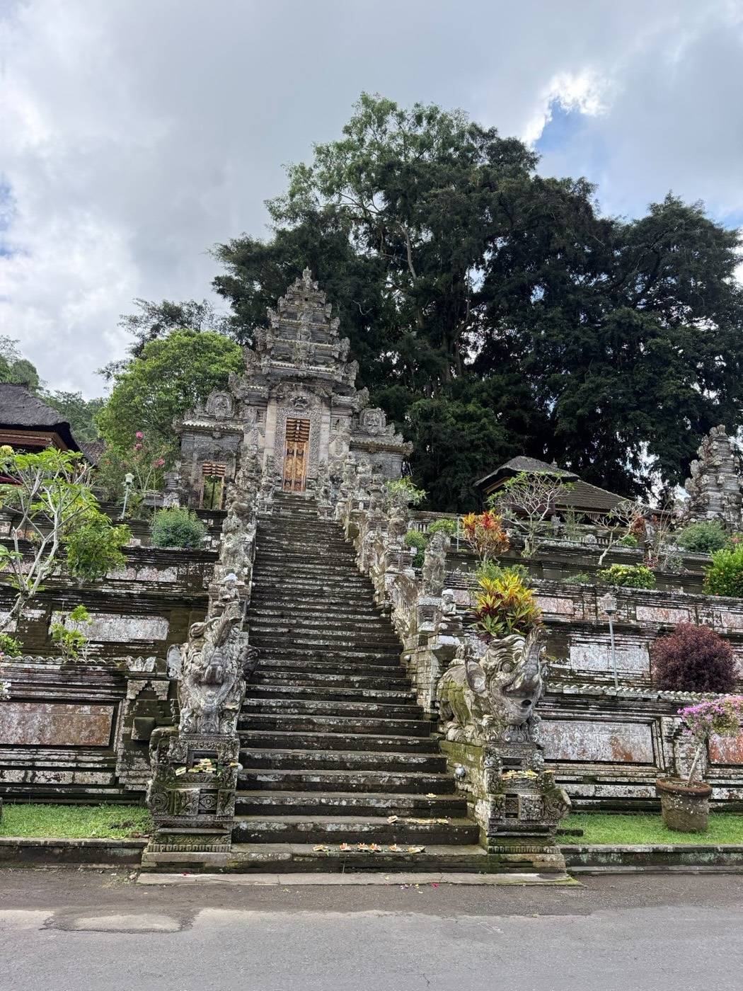 Pura Kehen, Bangli. The temple stairs and the old banyan tree